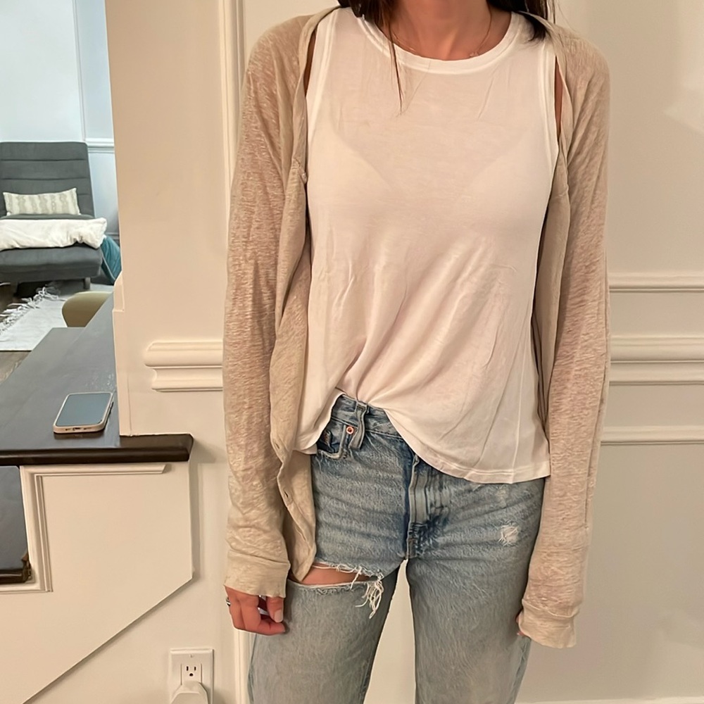 majestic filatures paris size 1 beige light cardigan